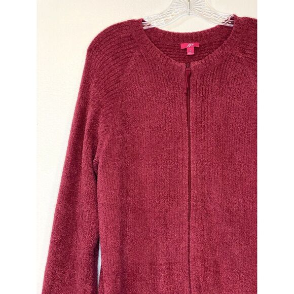 J.Jill Womens Size Large Chenille Cardigan Petite Zip Up Crewneck Long Sleeve - Picture 6 of 12